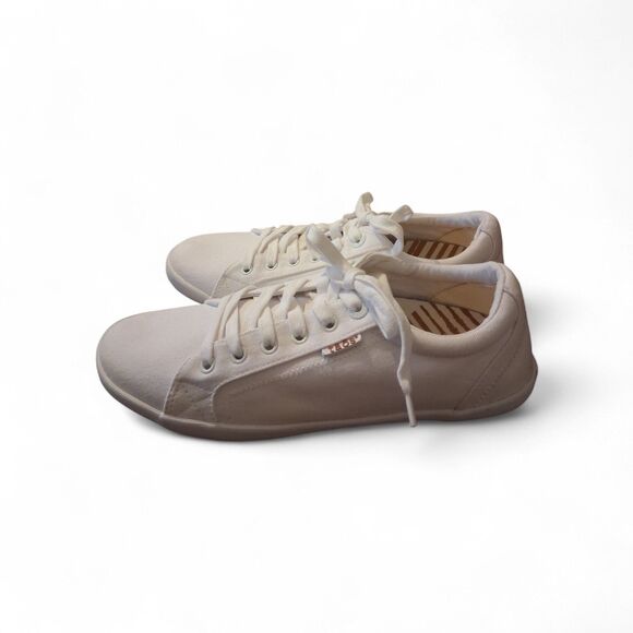 Women's sz 11 M Taos Plim Soul Lux White Canvas Lace-Up Shoes Sneakers Comfort - Picture 5 of 10